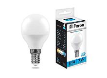 Лампа светодиодная Feron LB-95 G45 Шар Е14 220В 7Вт 6400К картинка 